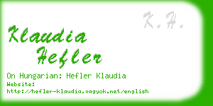 klaudia hefler business card